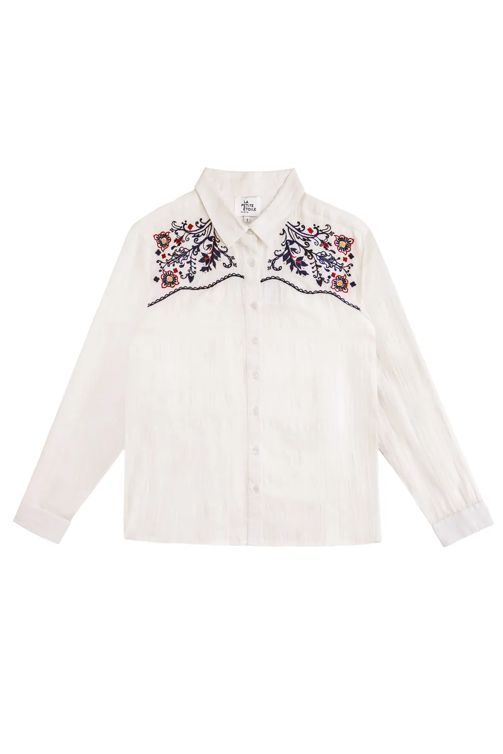 La Petite Etoile Carl blouse ivoire geborduurd