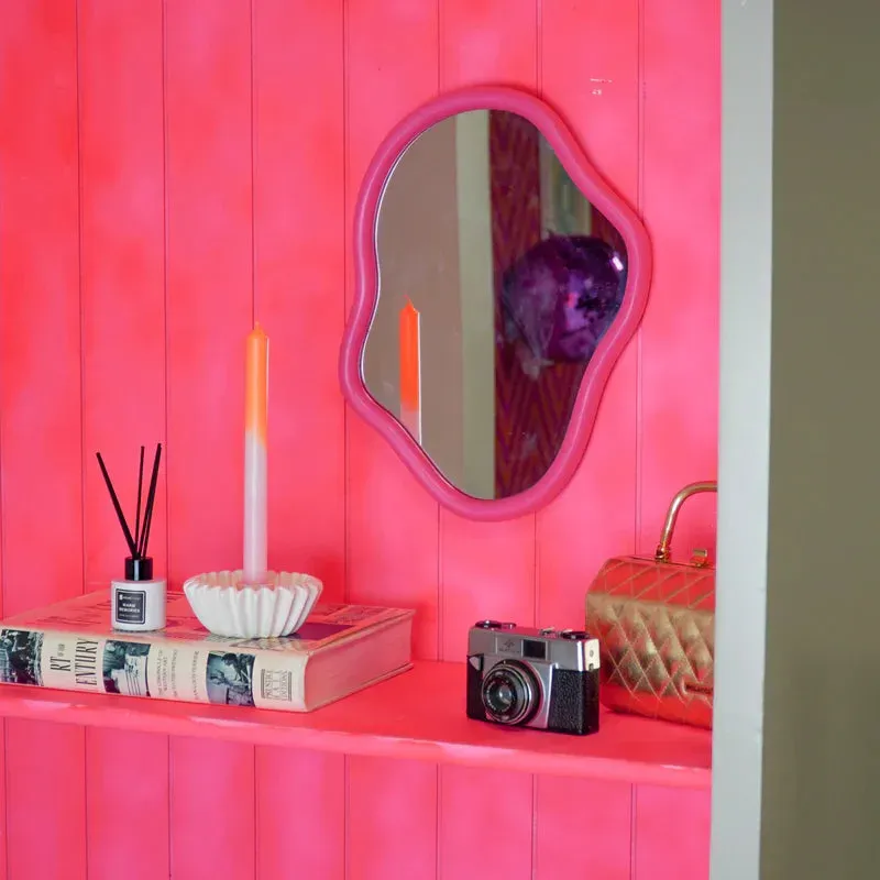 Housevitamin Organische Vorm wandspiegel neon-roze
