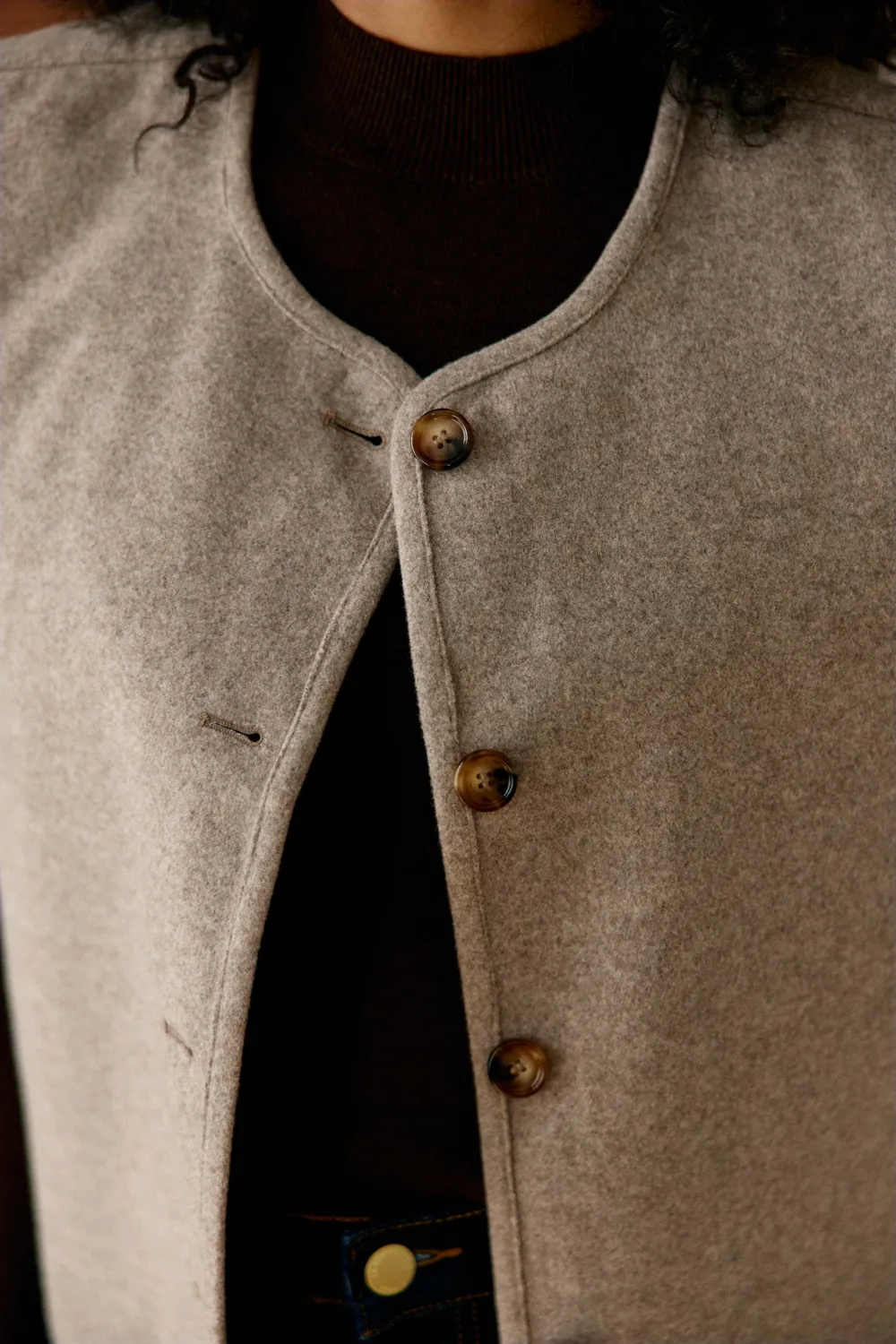 La Petite Etoile Vinko bodywarmer taupe omkeerbaar