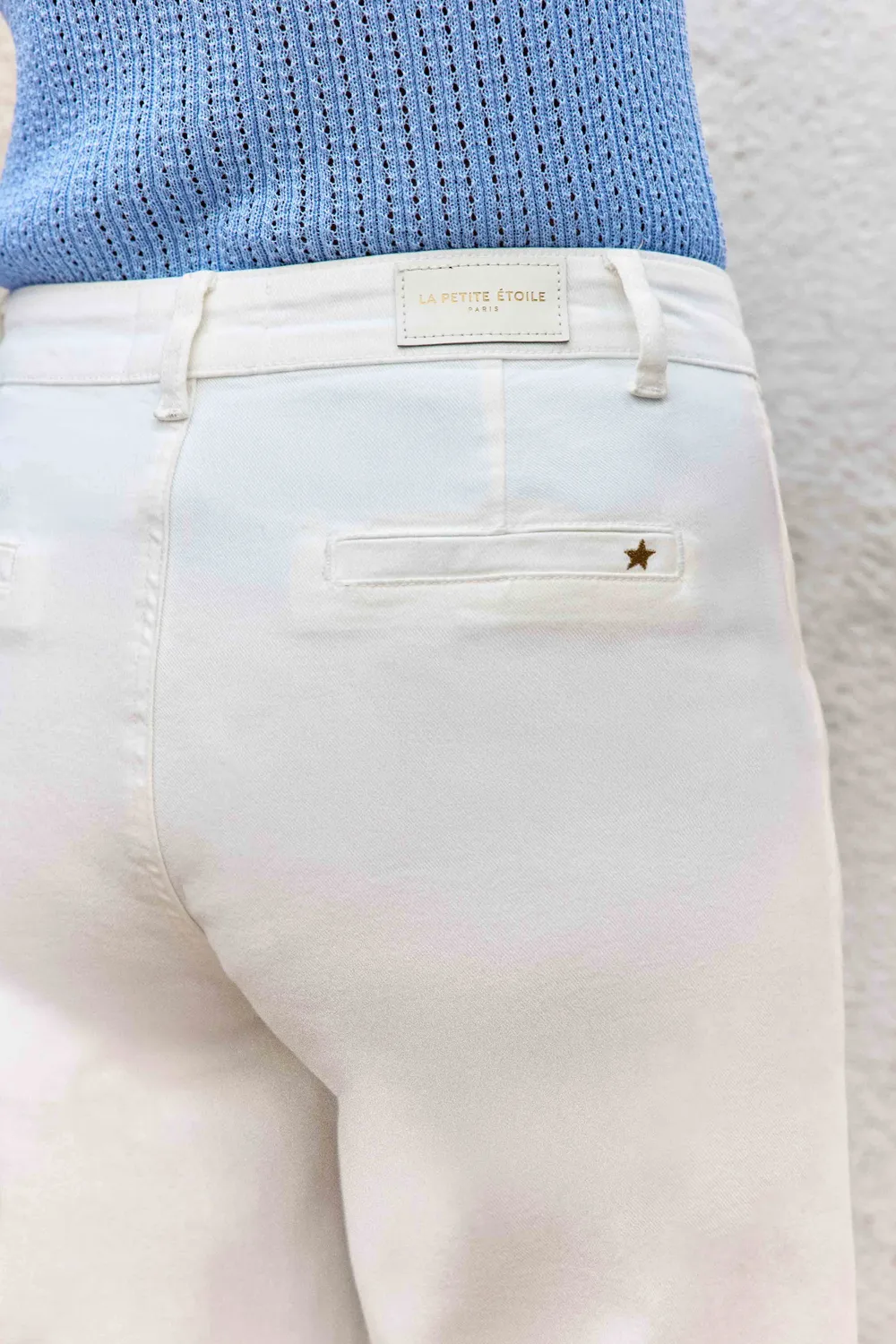 La Petite Etoile Paola rechte jeans wit hoge taille