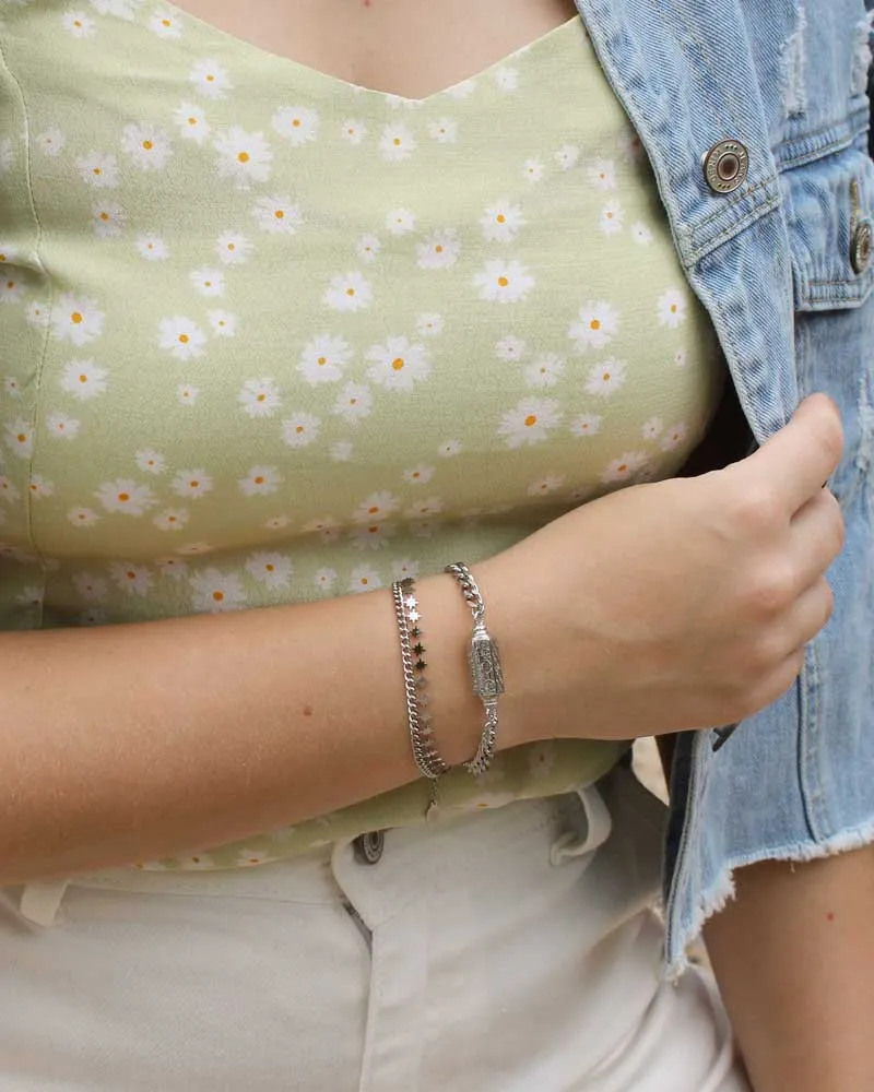 LOVEDRUNKY Pendant Badass armband zilver verstelbaar