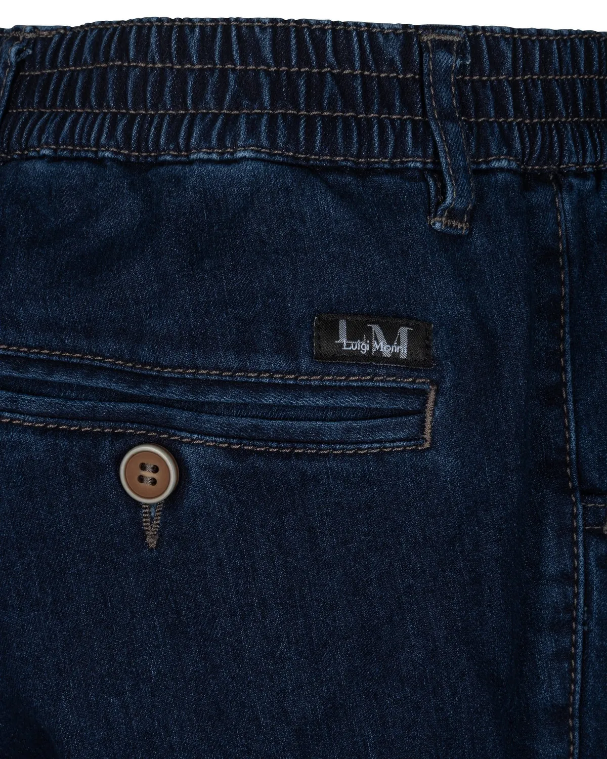 Seniorenkleding Niels Heren Jeans Donkerblauw Stretch