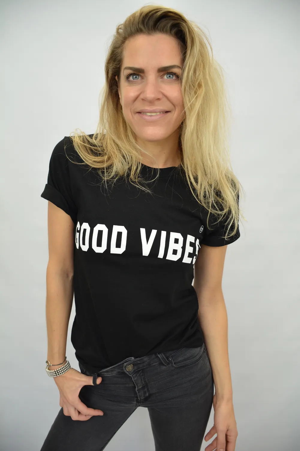 LOVEDRUNKY Good Vibes T-shirt Good Vibes shirt zwart
