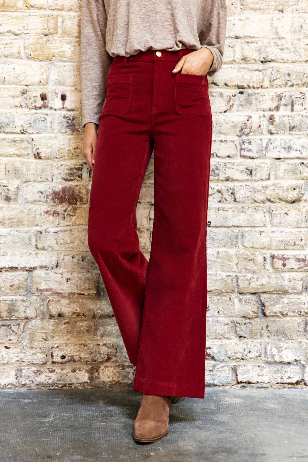 La Petite Etoile Atlanty broek brique wijd fluweel