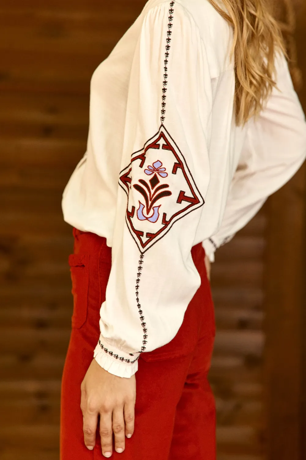 La Petite Etoile Bina blouse ecru volants