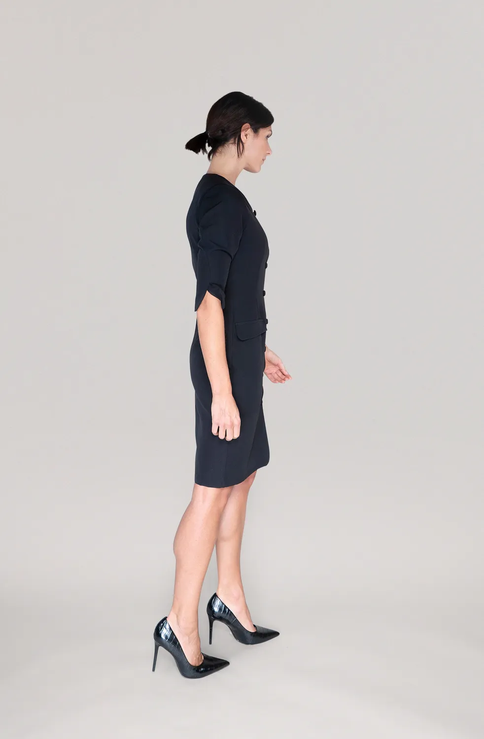 Laboutiek The Button jurk zwart stretch recht