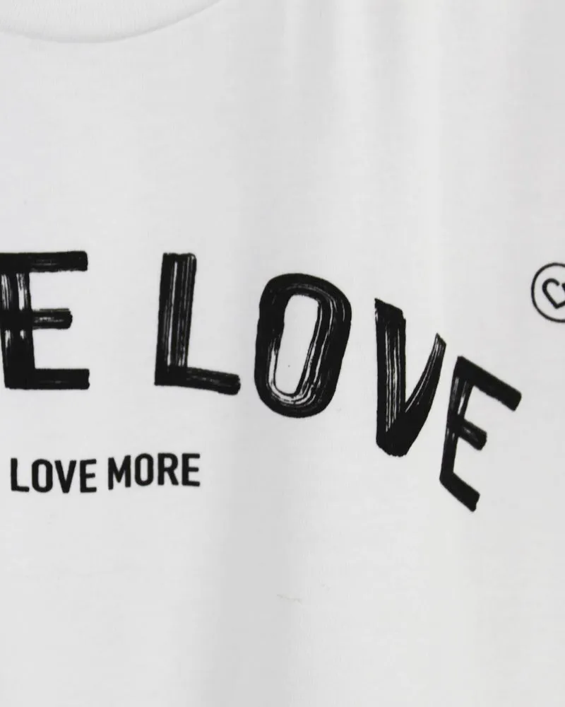 LOVEDRUNKY More Love t-shirt wit met tekst