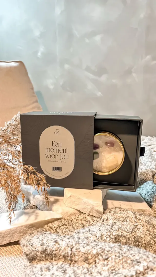 Amiek Giftbox Edelstenen Kaars sojakaars een moment voor jou