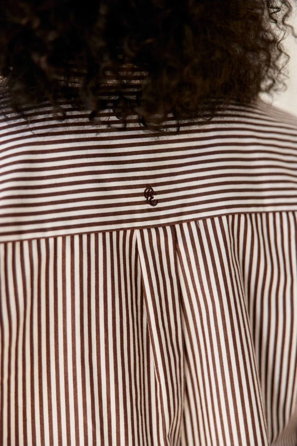 La Petite Etoile Carine blouse bruin ecru rechte pasvorm