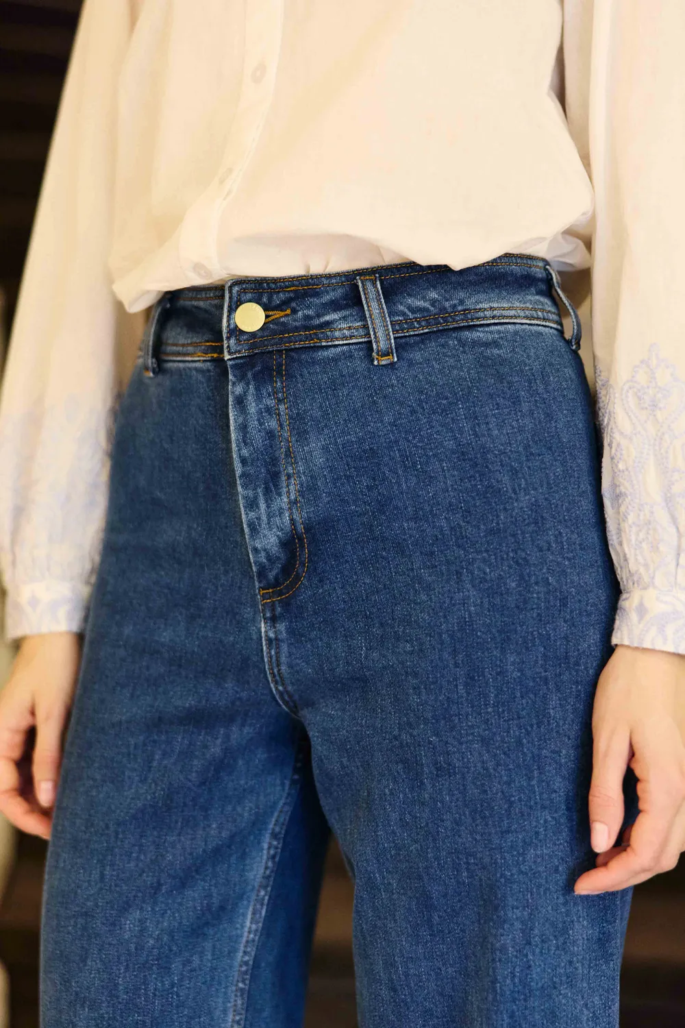 La Petite Etoile Paphos wijde jeans double wash hoge taille