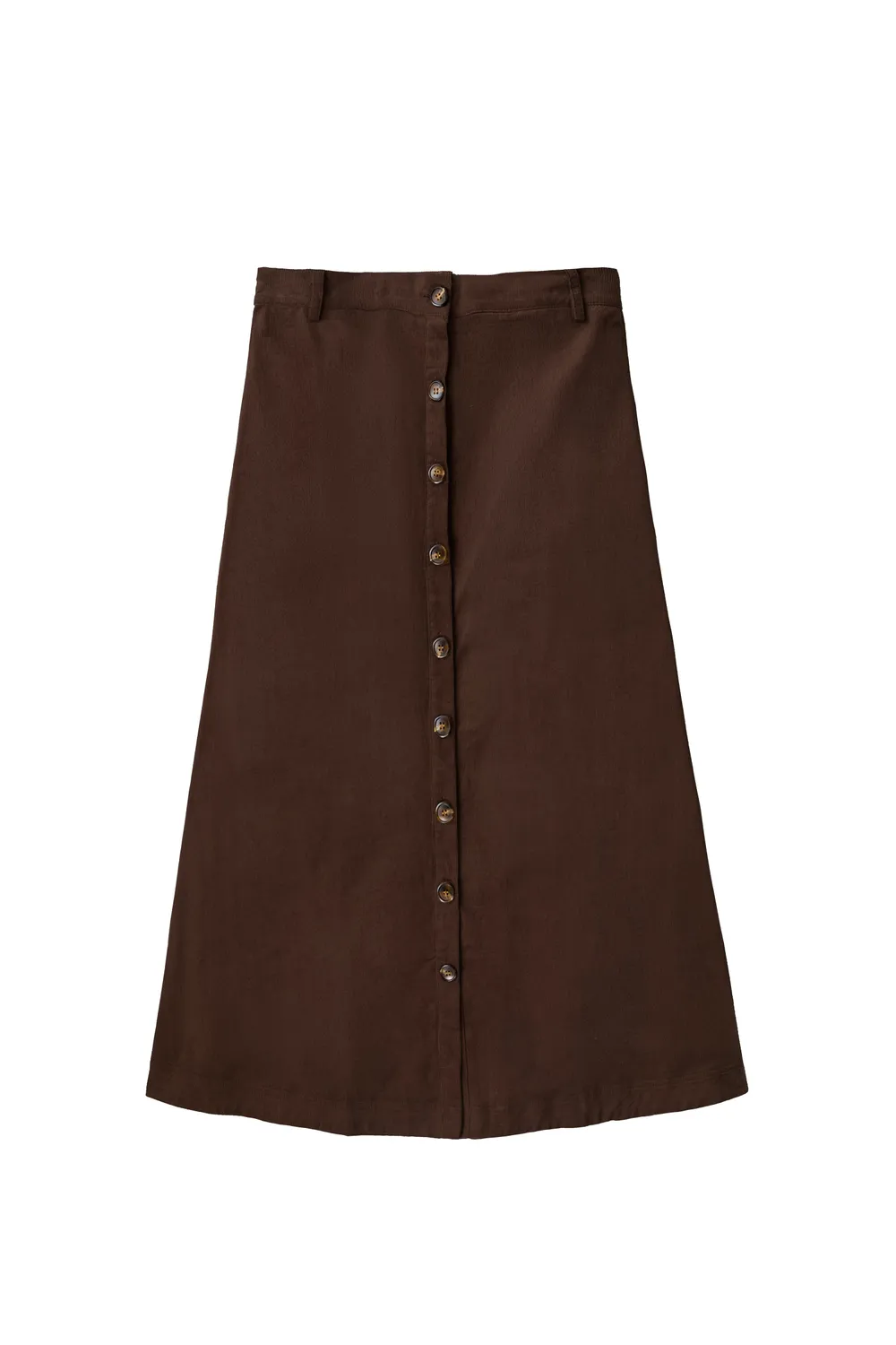 La Petite Etoile Jael midi rok bruin ribfluweel