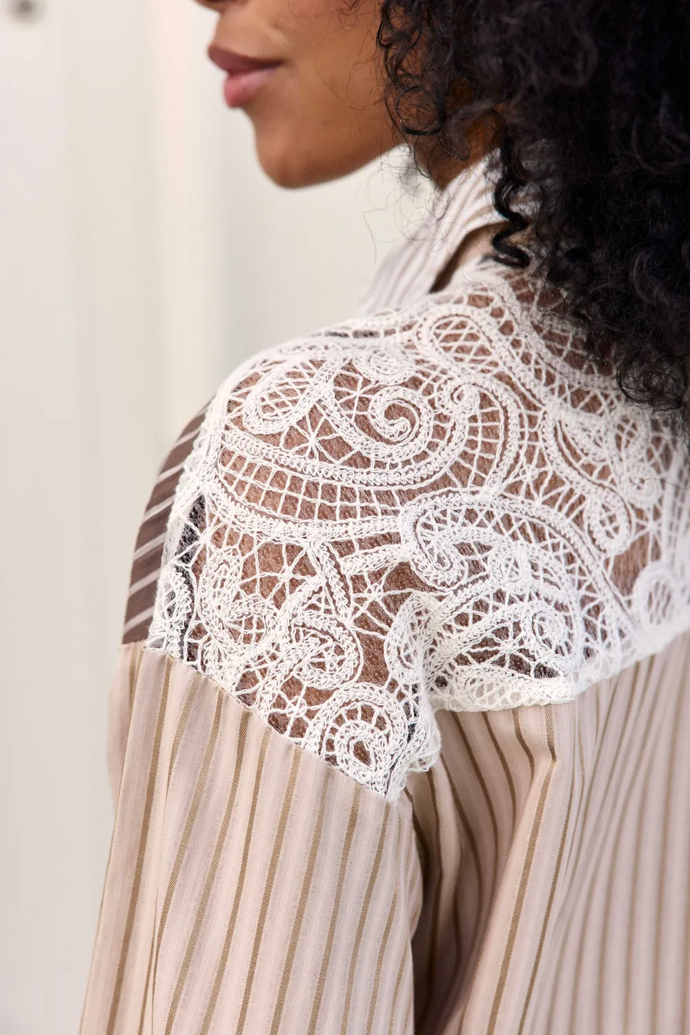 La Petite Etoile Celine blouse patchwork beige