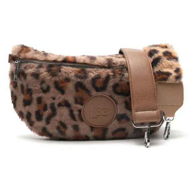 Amiek Robin crossbody tas panter bruin fluffy