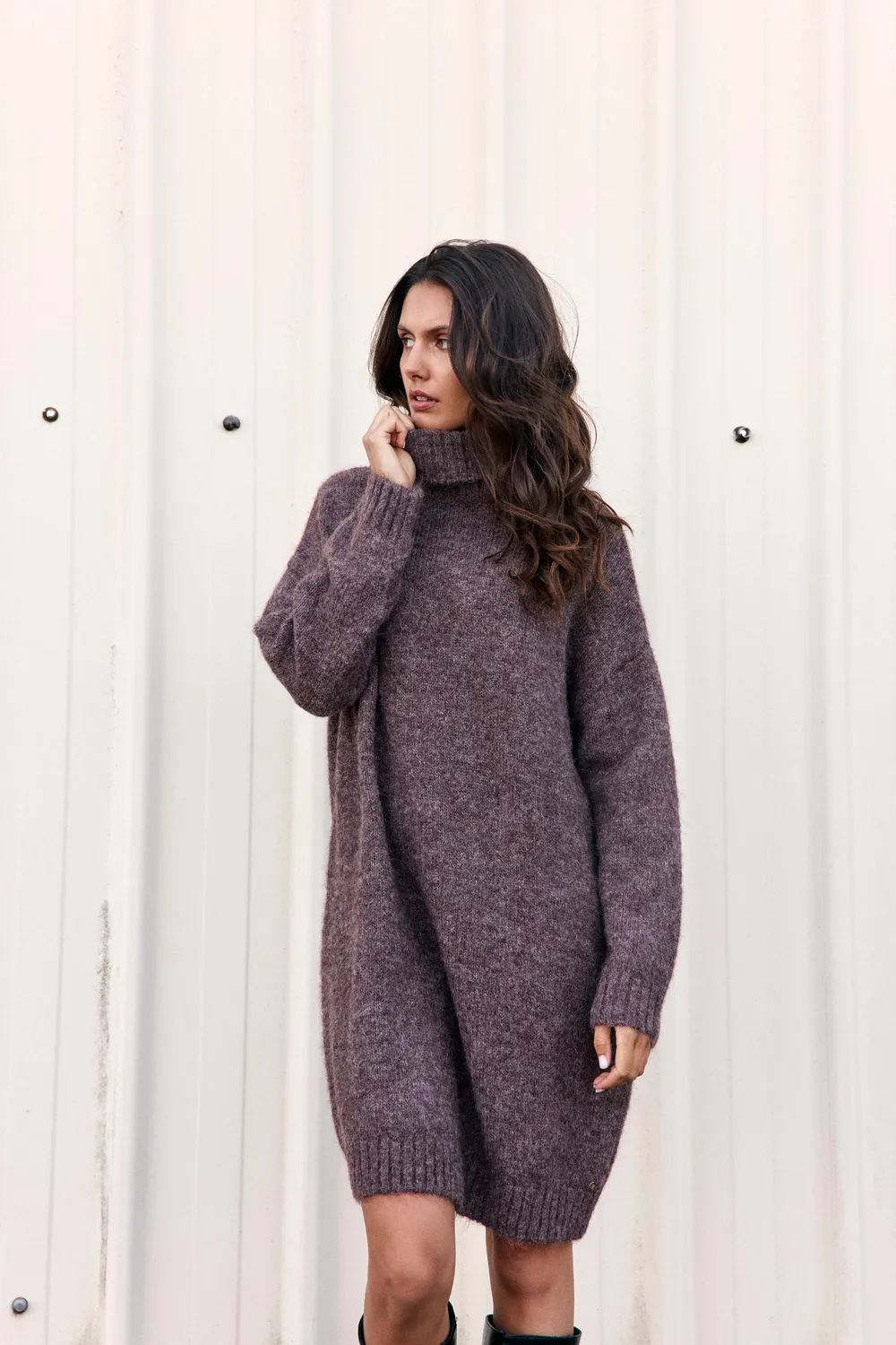 La Petite Etoile Mathea jurk bruin gebreid