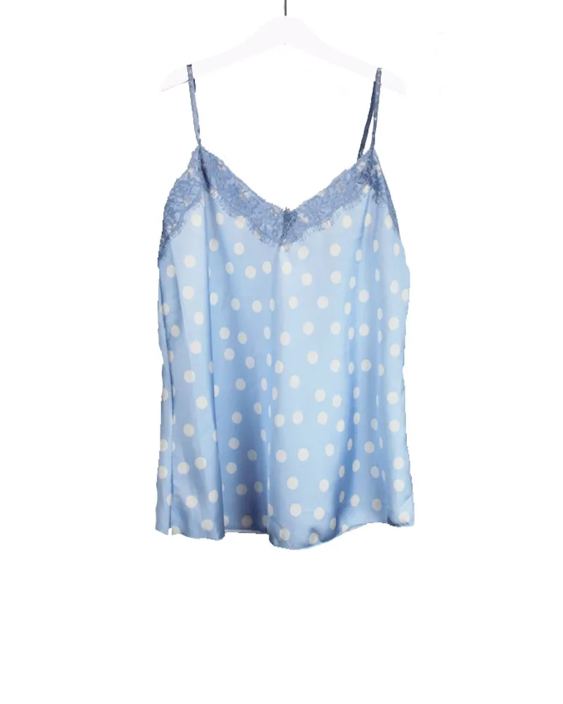 LOVEDRUNKY Dots Top Blauw One Size met stippen