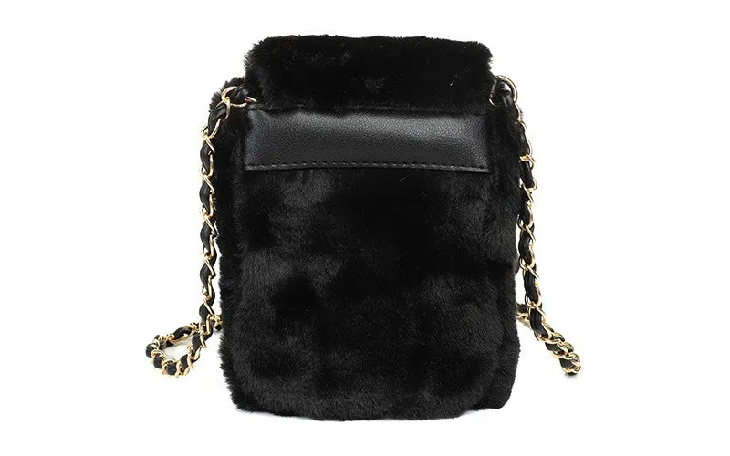 Amiek Vel Gardena telefoontasje zwart fluffy