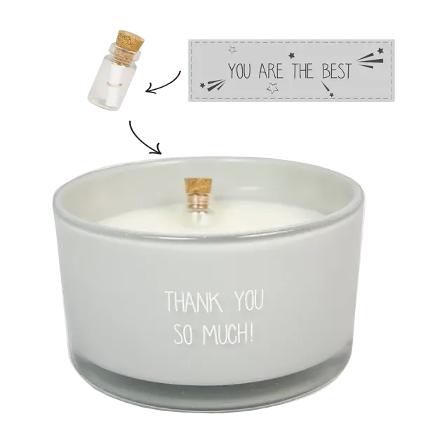 Amiek Flessenpost Thank You geurkaars Amber Secret sojawas