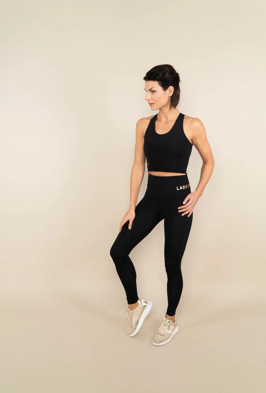 Laboutiek Sport Bra sport bh zwart goud