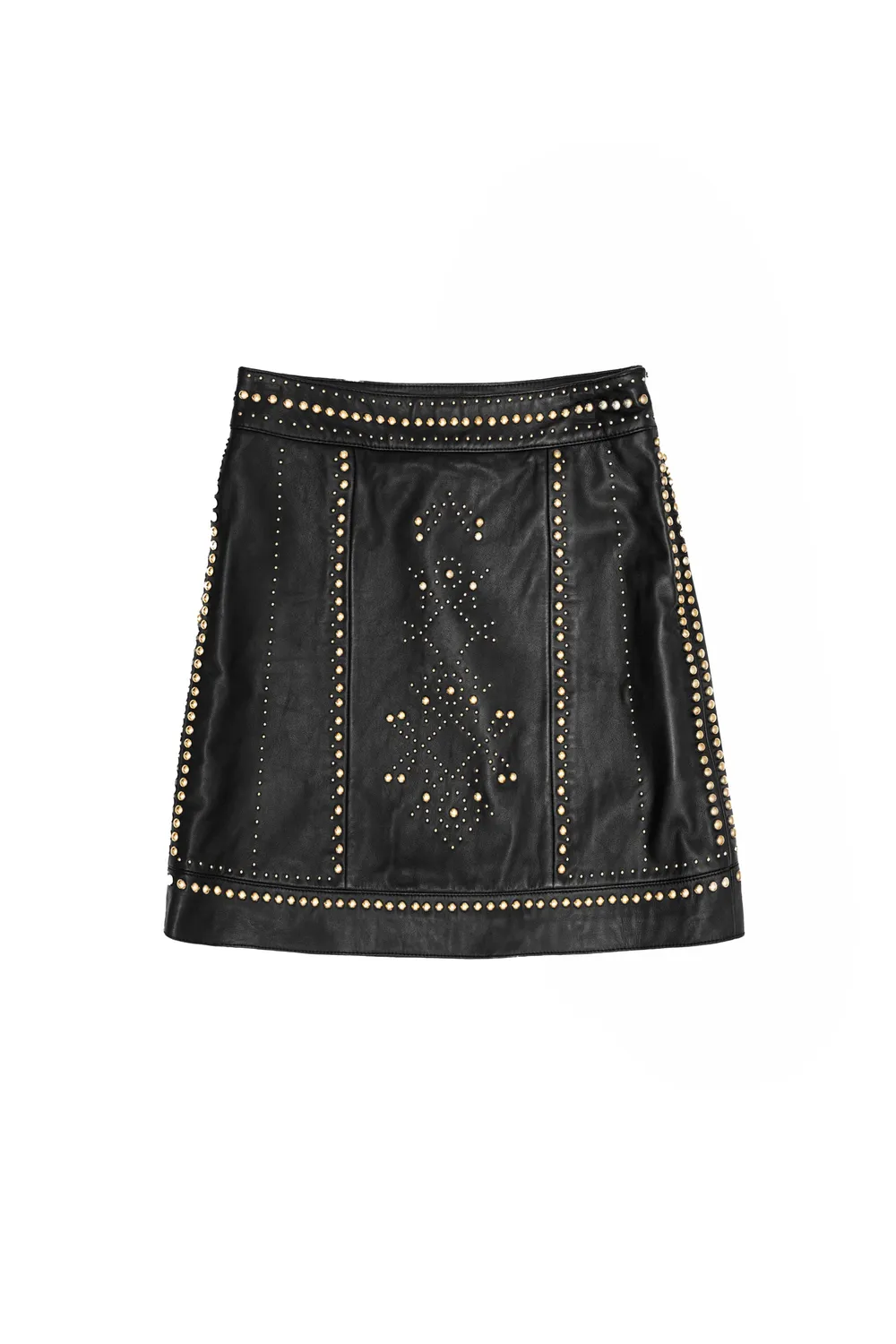 La Petite Etoile Fill rok zwart leer kort studs
