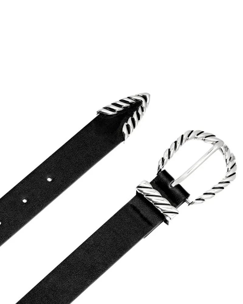LOVEDRUNKY Girl Boss riem zwart zilver 105 cm