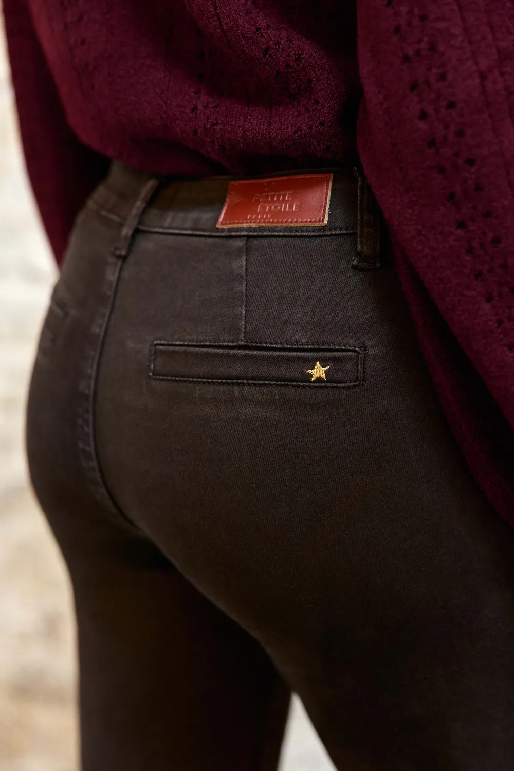 La Petite Etoile Sonny flare broek bruin hoge taille