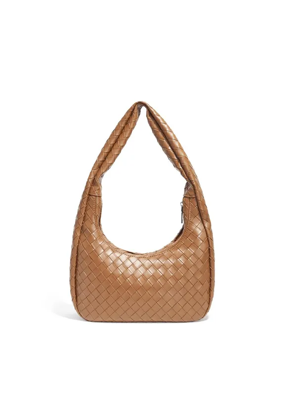 LOVEDRUNKY Gevlochten tas bruin 26 cm schoudertas