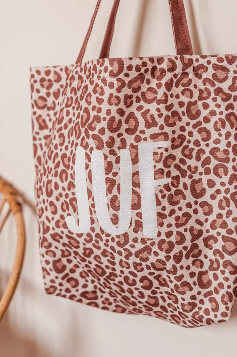KP Canvas Tas Juf leopard panterprint