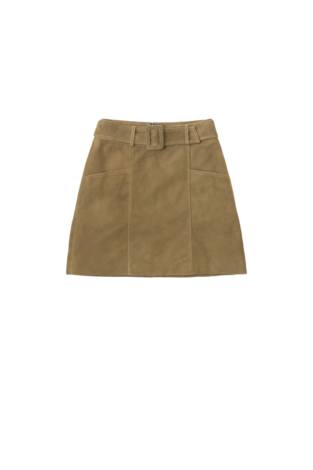 La Petite Etoile Faustine leren rok kaki kort