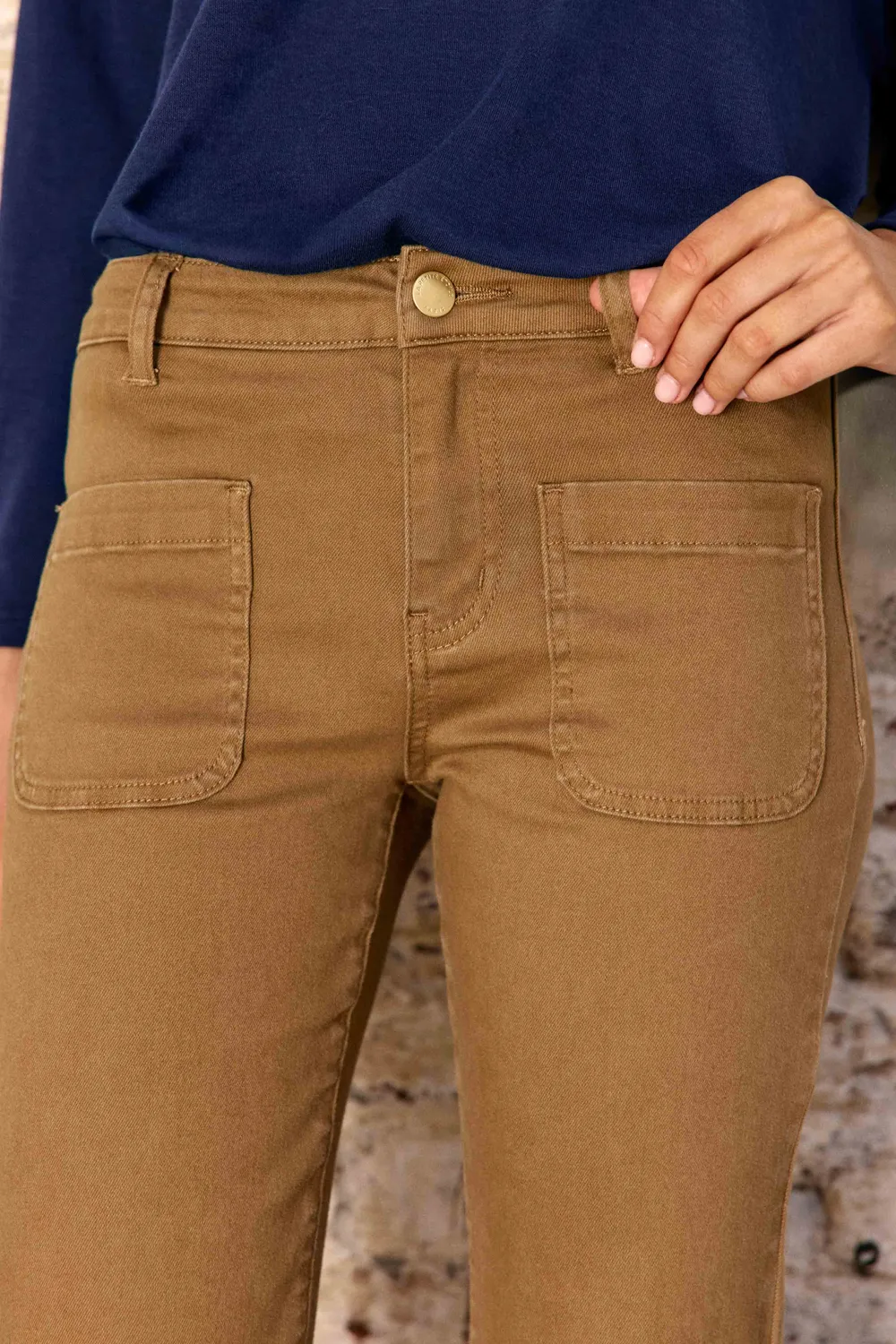 La Petite Etoile Sonny flare broek beige high waist
