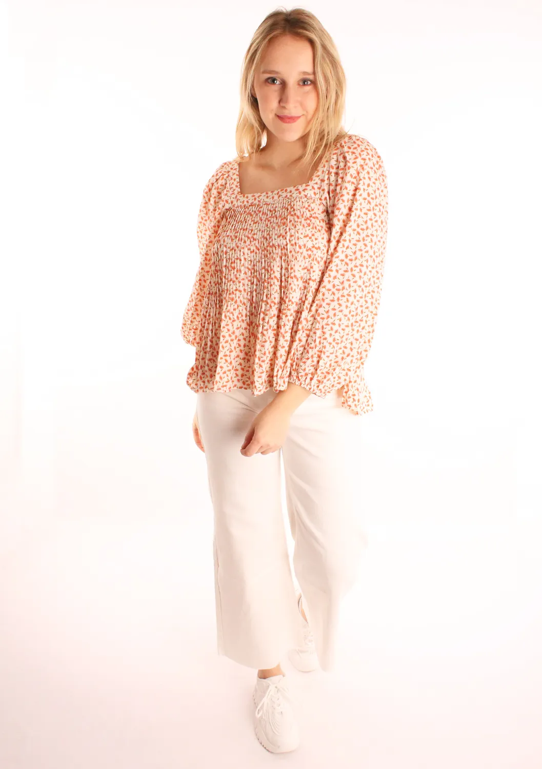 LOVEDRUNKY Blouse Plissé blouse roze bloemen