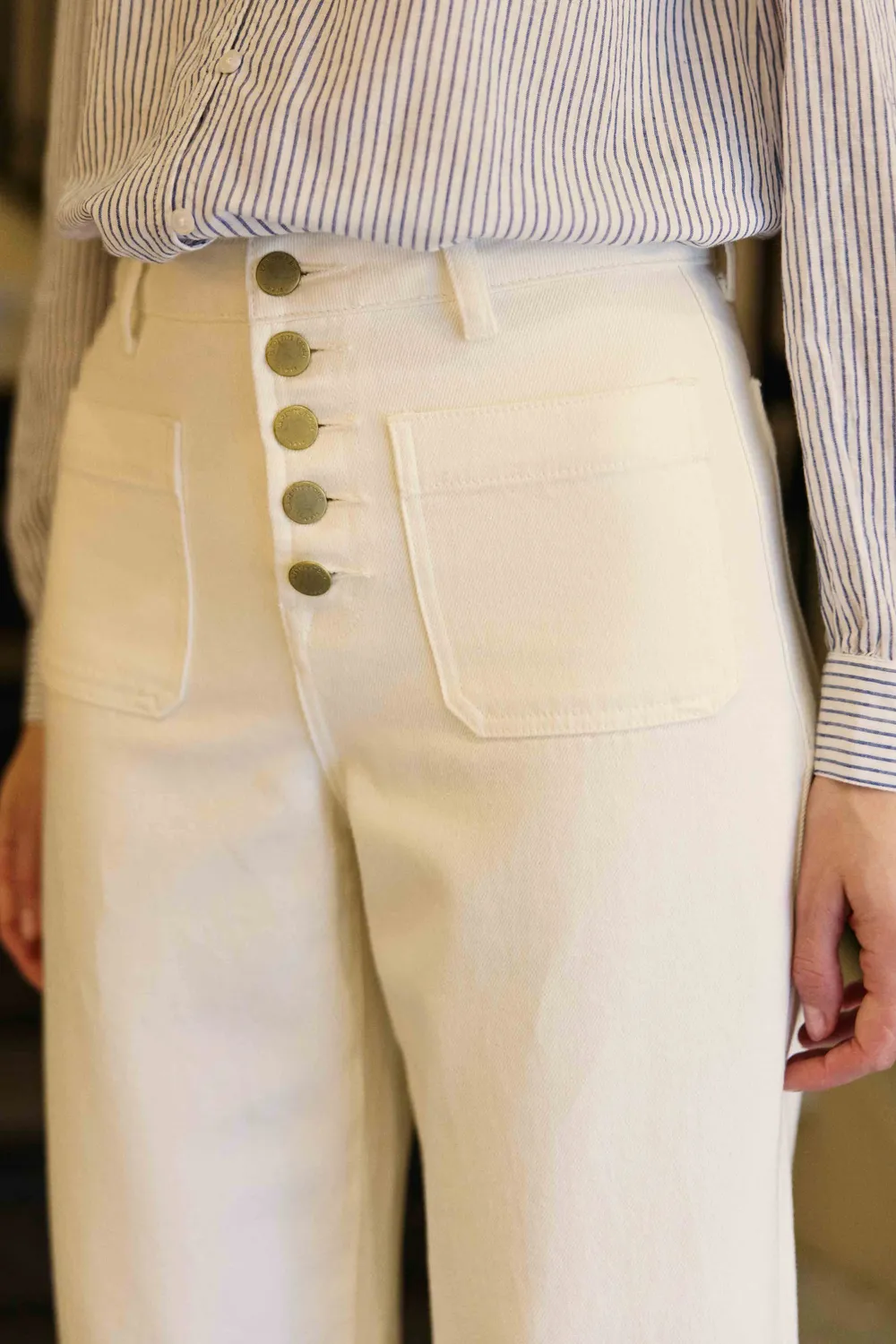 La Petite Etoile Atlanta jeans wijd wit hoge taille