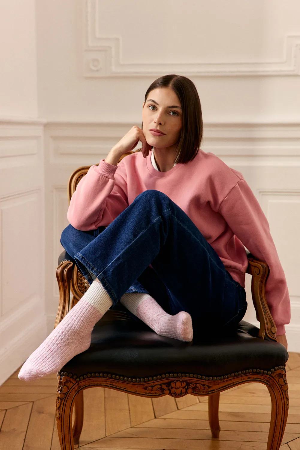 La Petite Etoile Adama sokken roze pailletten