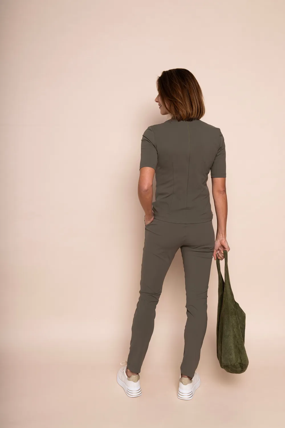 Laboutiek Donna Travel Top groen driekwart mouw