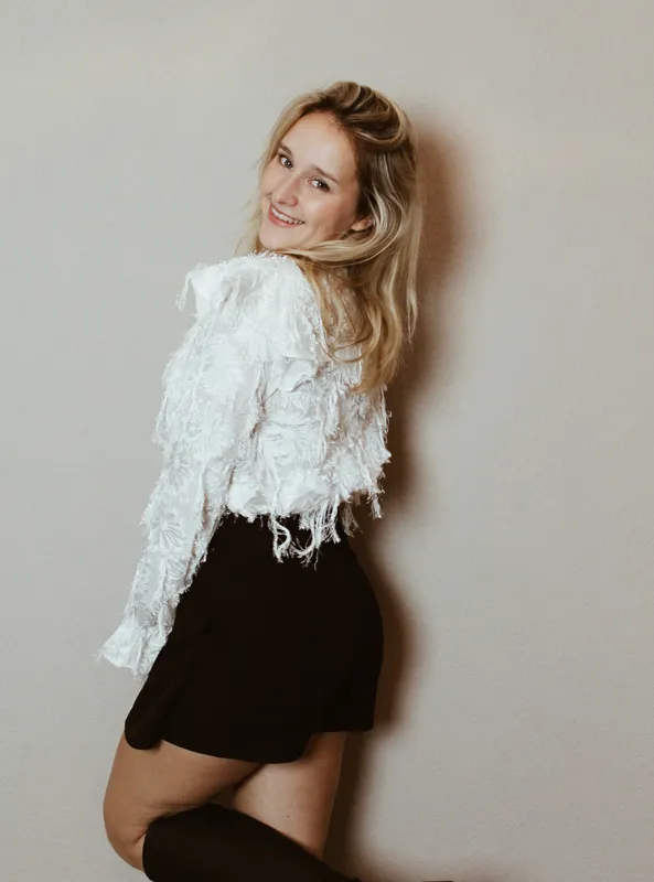 LOVEDRUNKY Bloemen Fringes blouse creme S-L