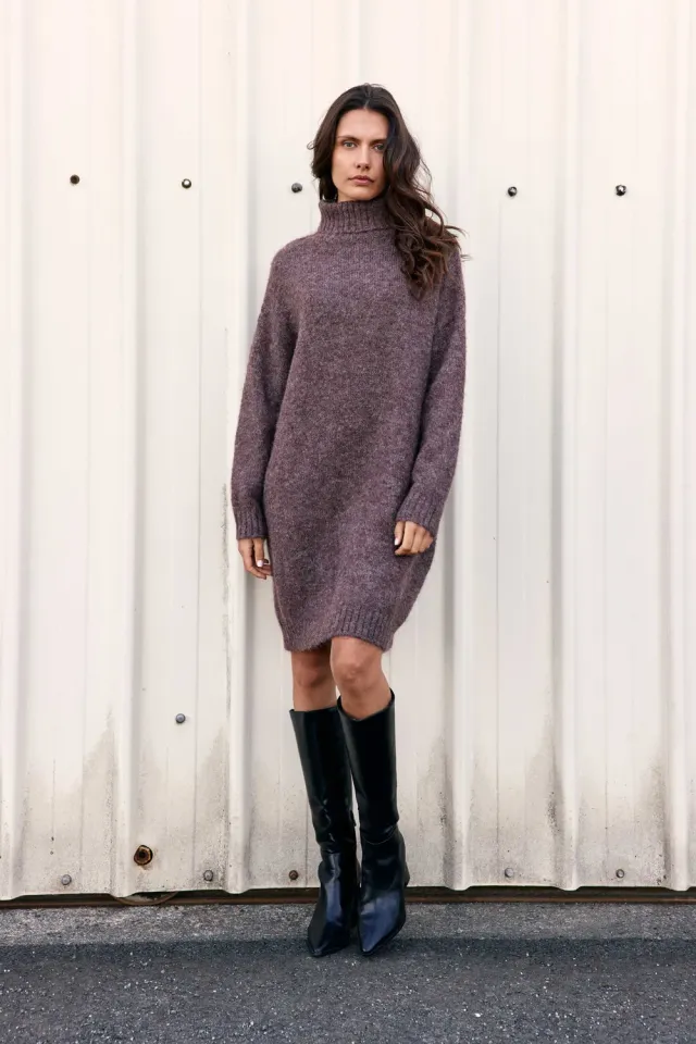 La Petite Etoile Mathea jurk bruin gebreid