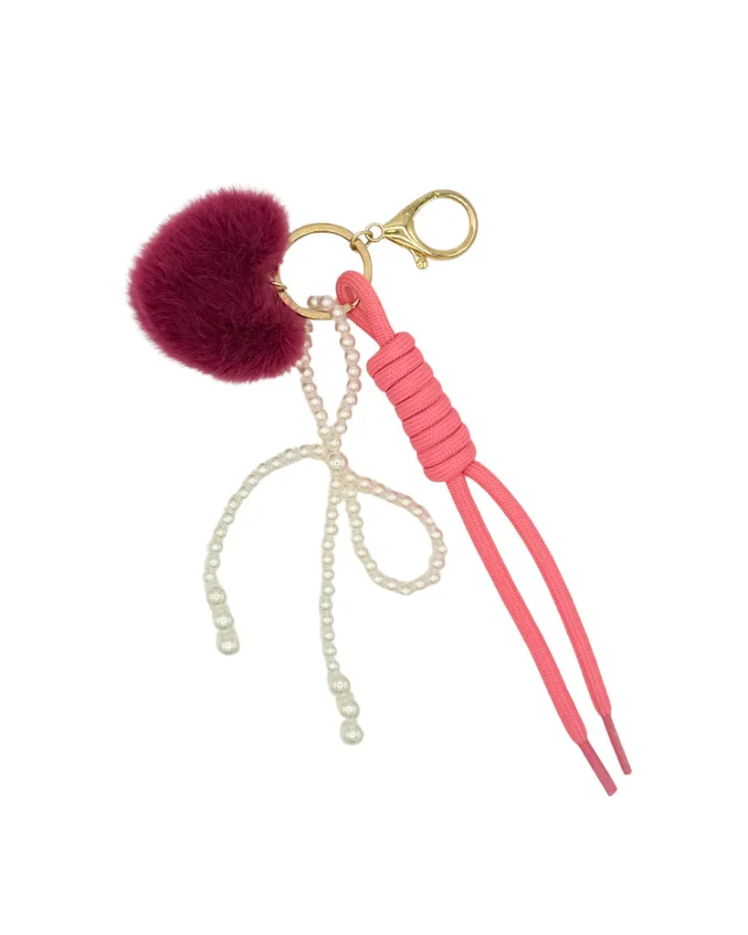Amiek Bagcharm burgundy heart herfst tashanger