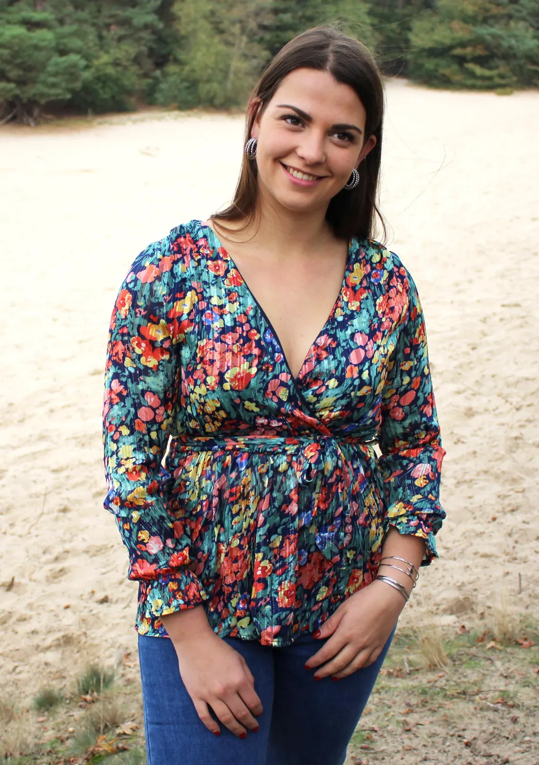 LOVEDRUNKY Floral blouse Multi met glitter