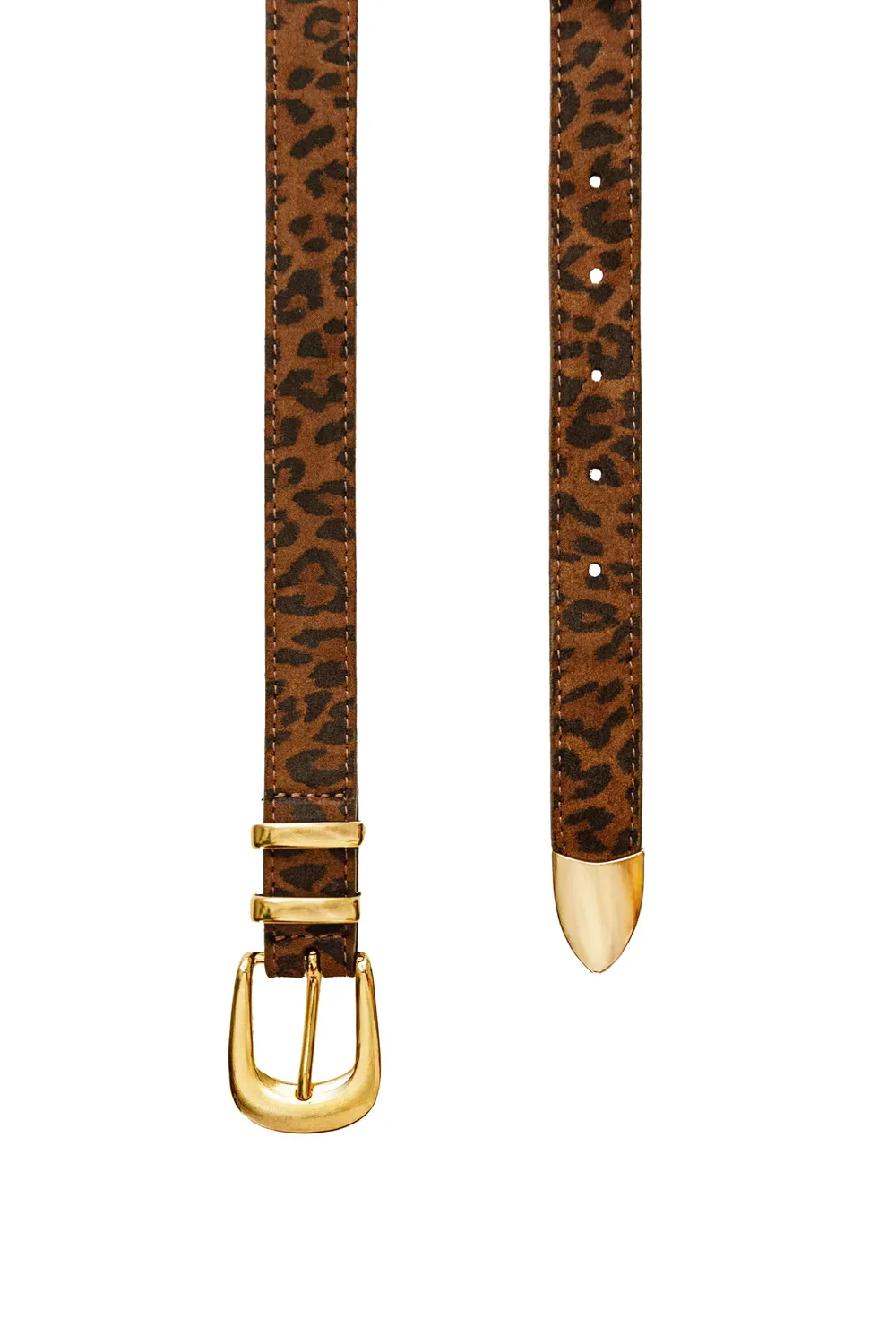 La Petite Etoile Anai suède riem luipaard gouden gesp