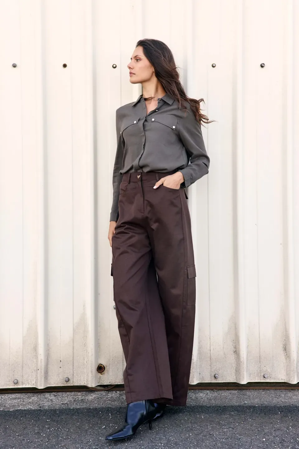La Petite Etoile Ceres blouse kaki lange mouw soepel