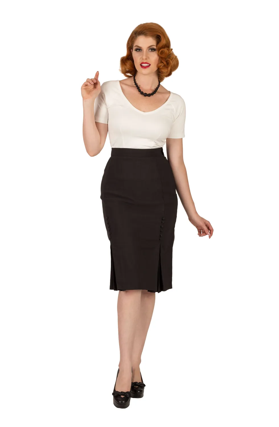 Tatyana Catwalk kokerrok zwart hoge taille