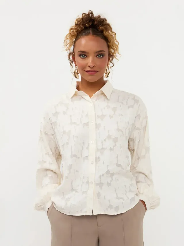 Amiek Winslet Blouse Ecru Bloemen
