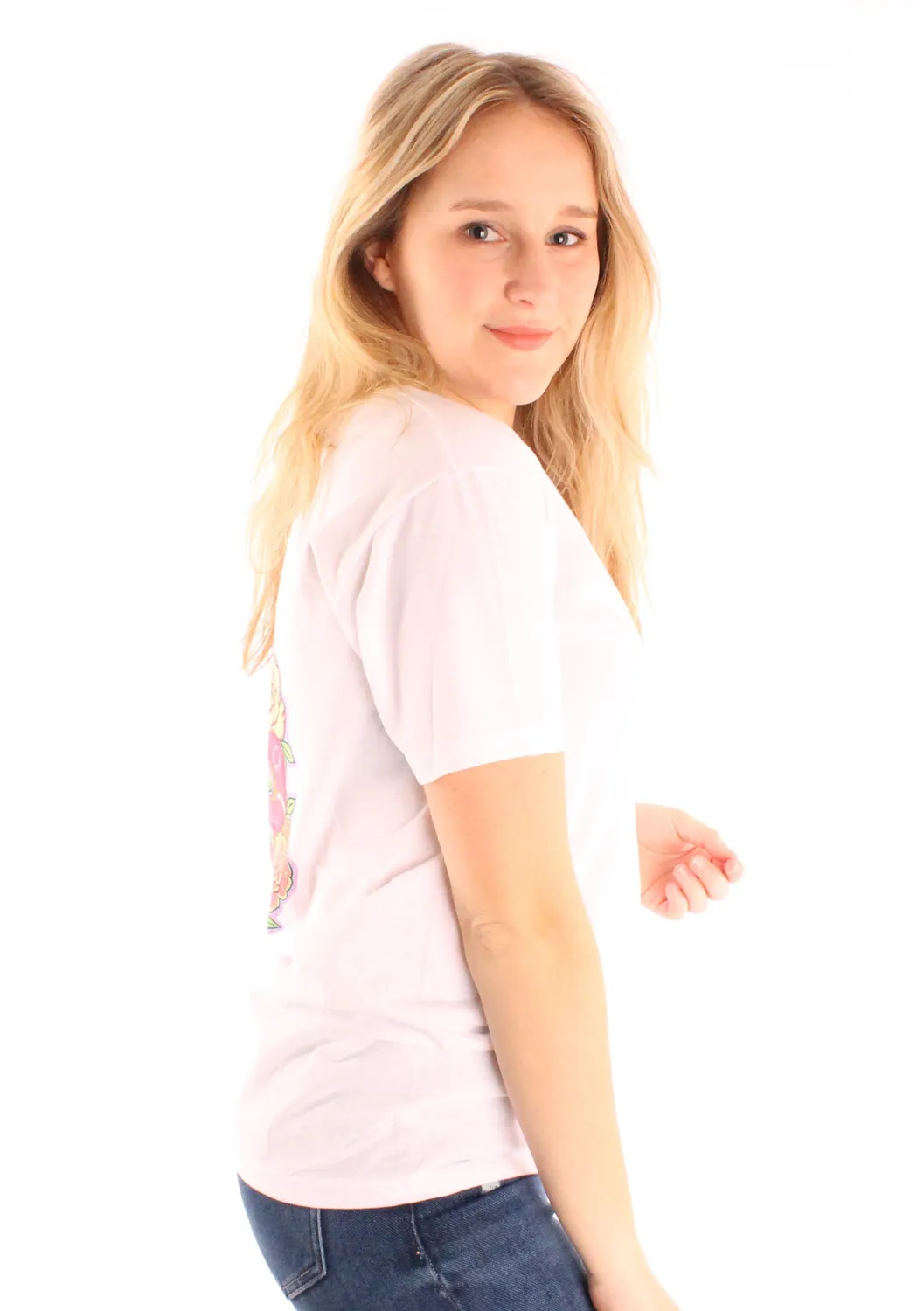LOVEDRUNKY Snake Pastel T-shirt Wit met snakeprint
