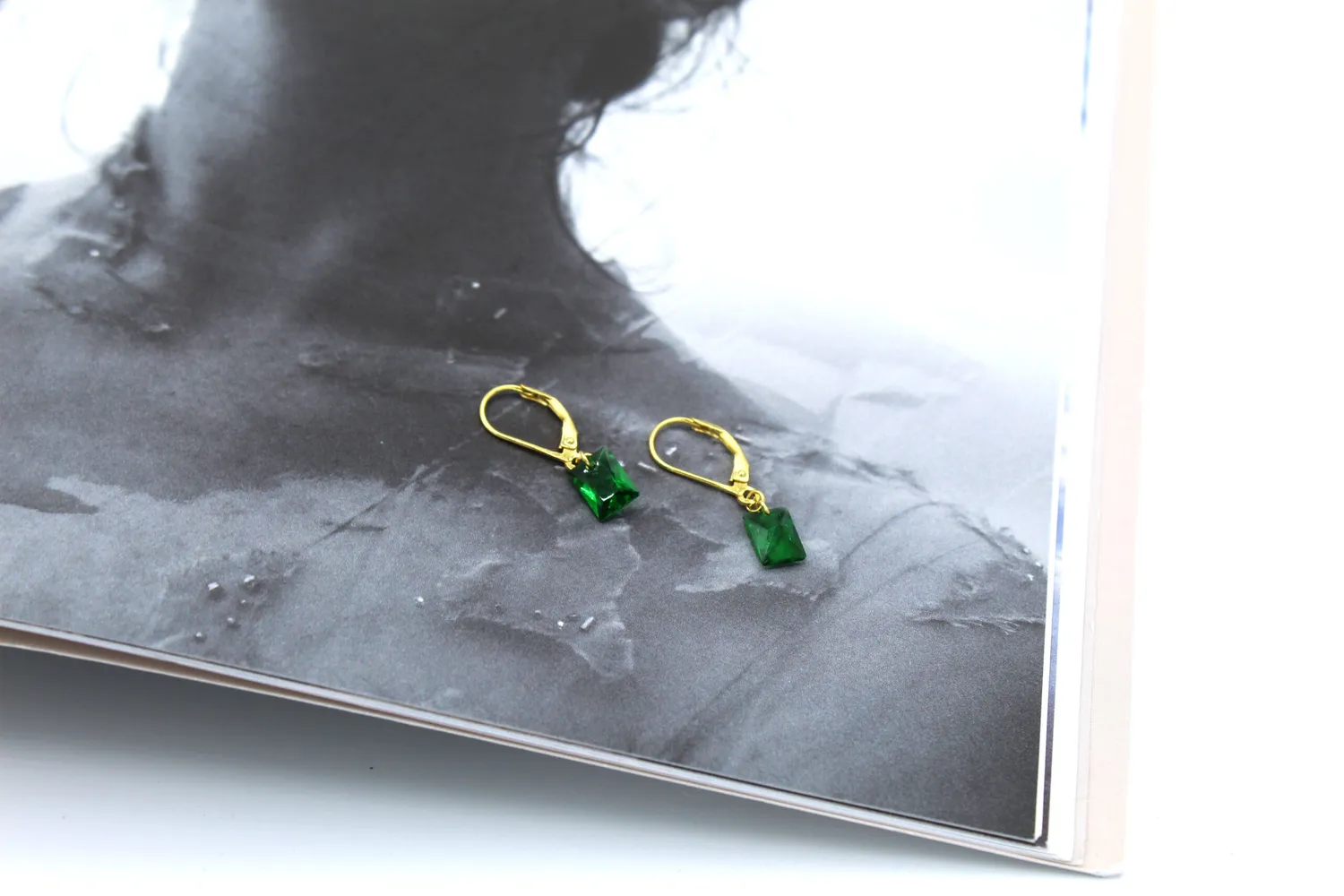 LOVEDRUNKY Oorbel gouden oorbel groen