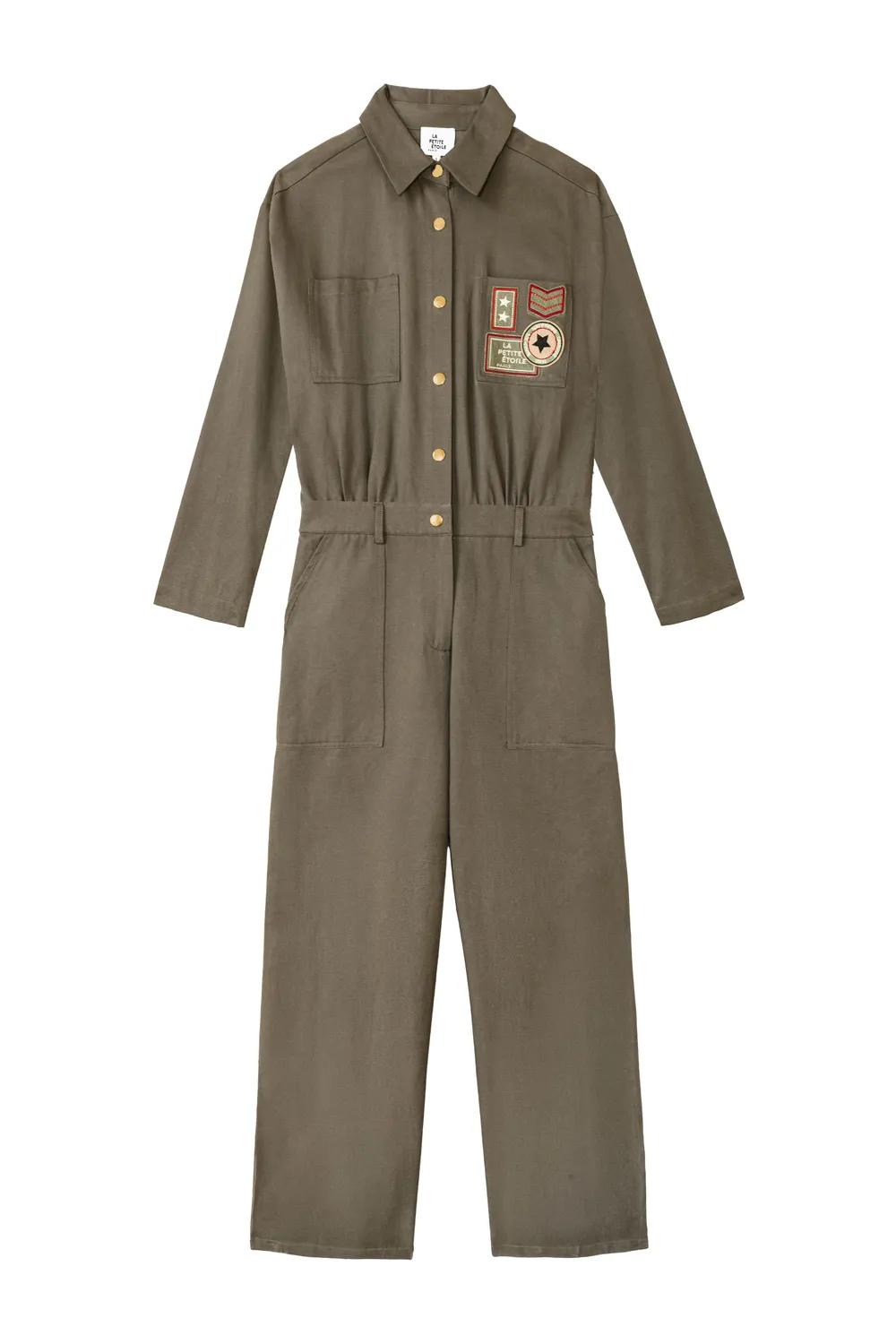 La Petite Etoile Lenny jumpsuit kaki lange mouw