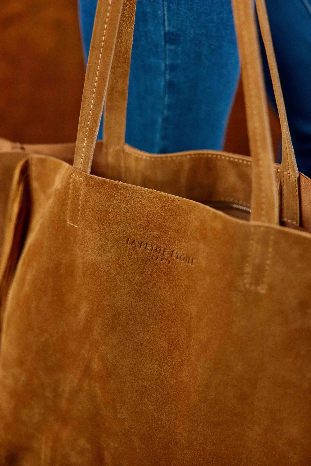 La Petite Etoile Aldo shopper camel suède franjes