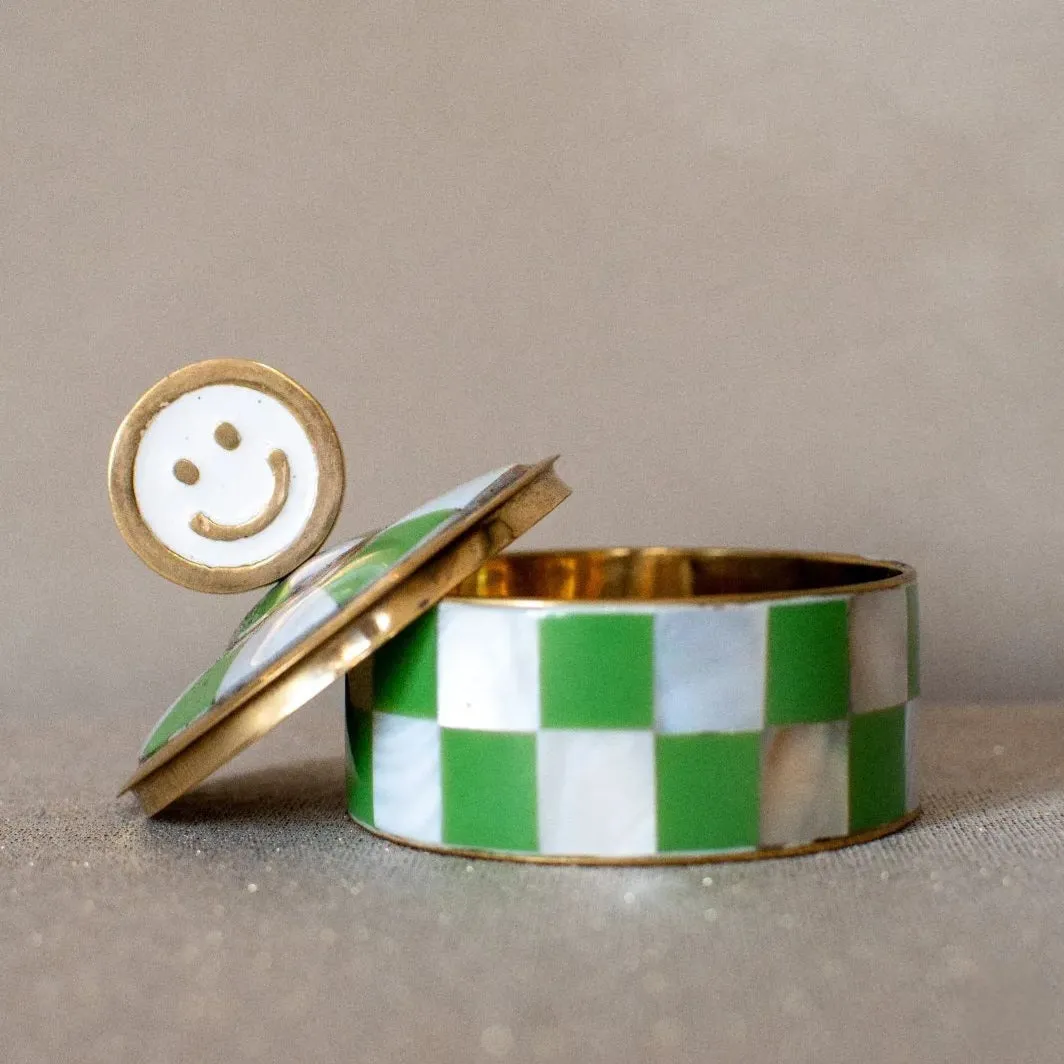 Amiek Treasurebox bewaardoosje smiley groen
