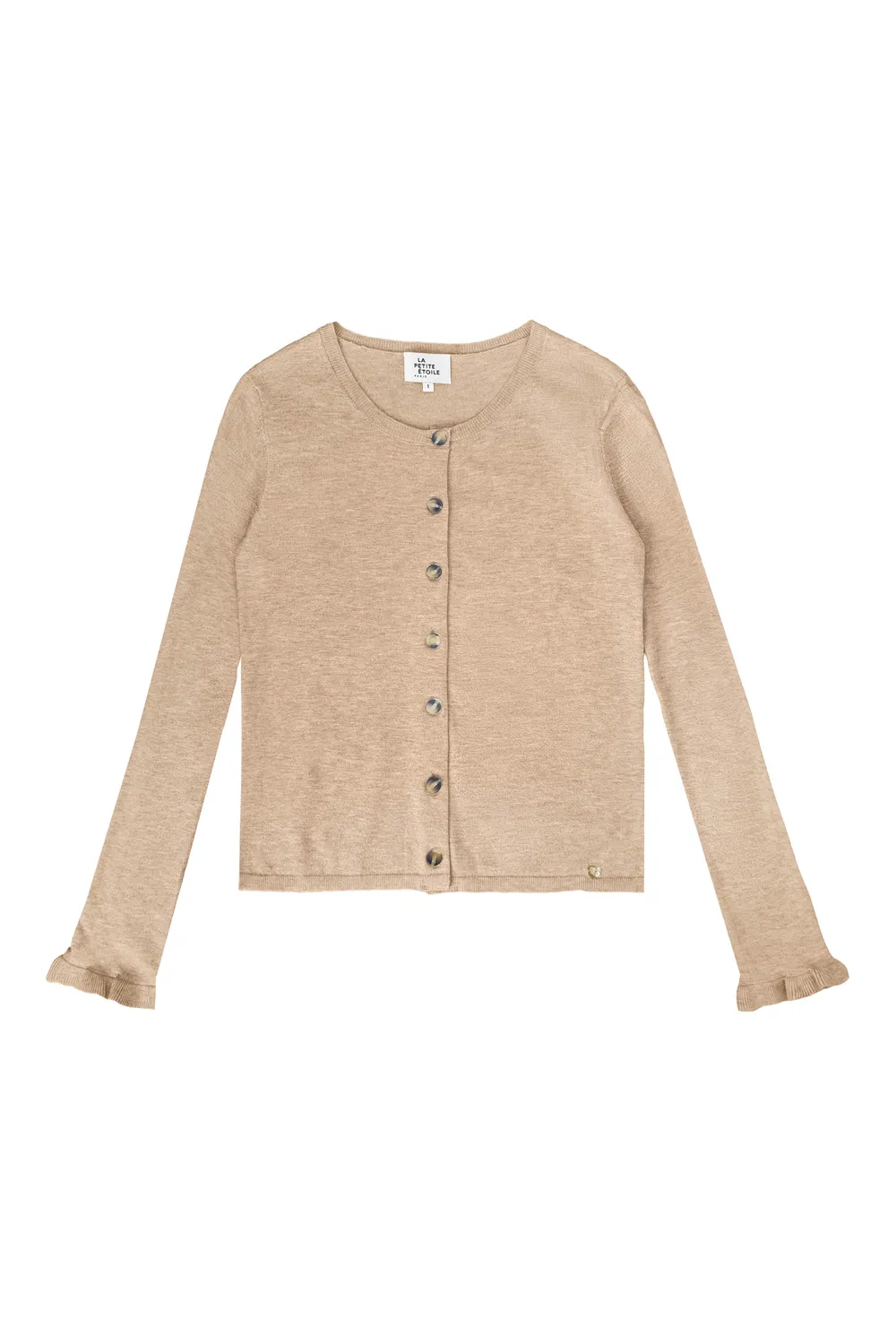La Petite Etoile Monet vest beige knopen volant