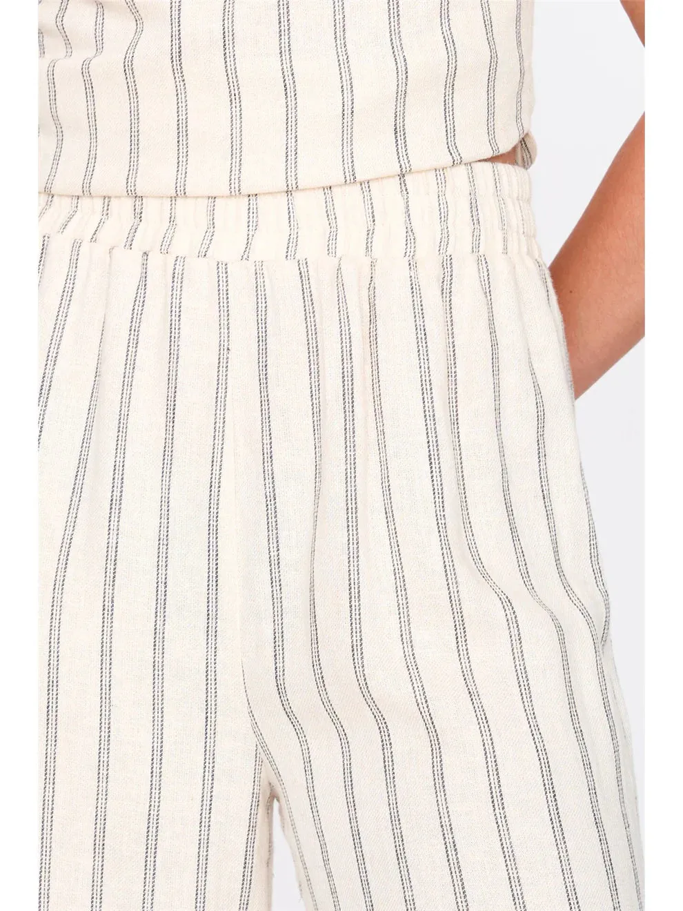 Amiek 24c Broek viscose linnen beige dames