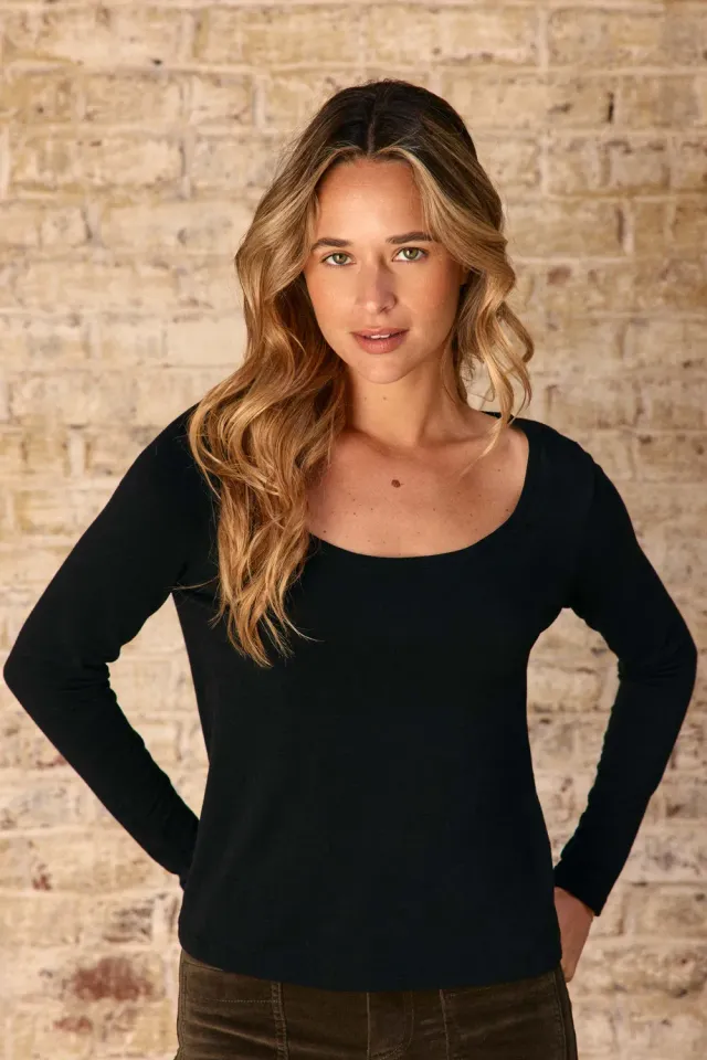 La Petite Etoile Tavy longsleeve shirt zwart ruim