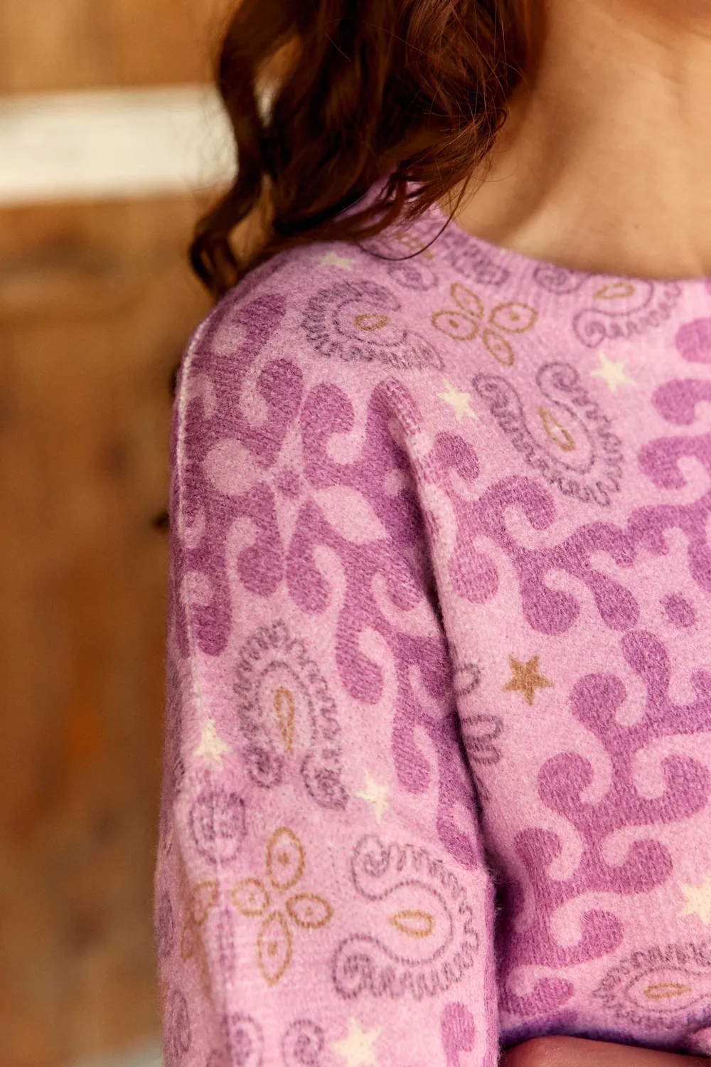 La Petite Etoile Mady trui bandana print roze